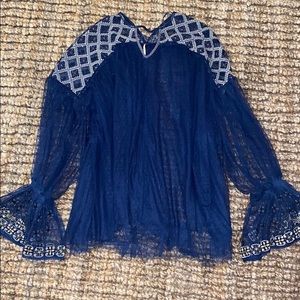 Free People whimsical mesh blouse
